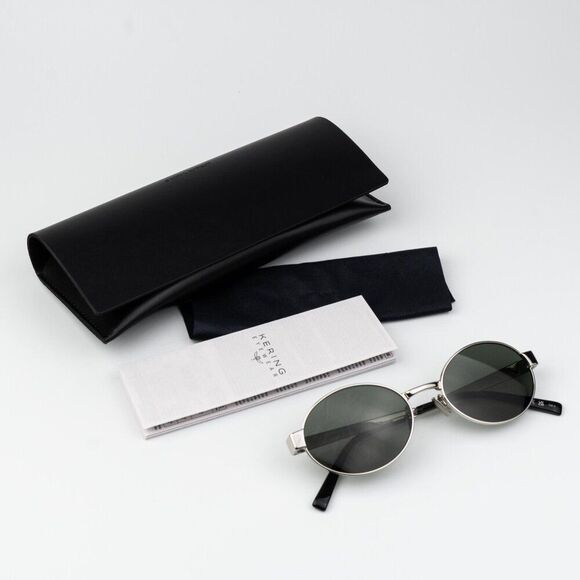 Saint Laurent Women Sunglasses Silver Grey Oval SL692 002 BRAND NEW main image 14